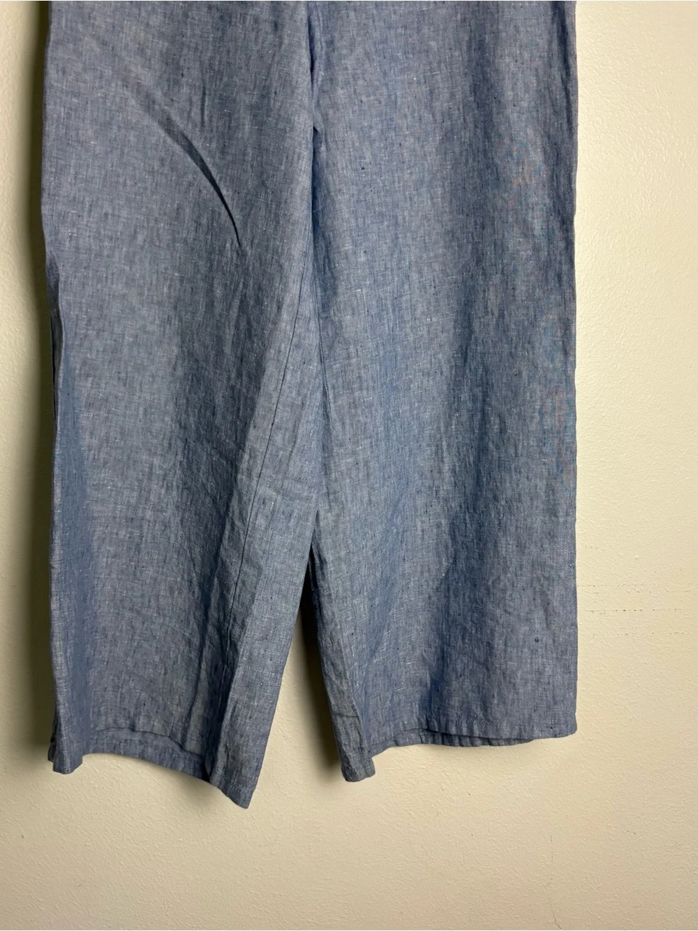 J Jill 100% Linen Blue Wide Leg Pants Summer Coastal Classic Size Small - Picture 3 of 12